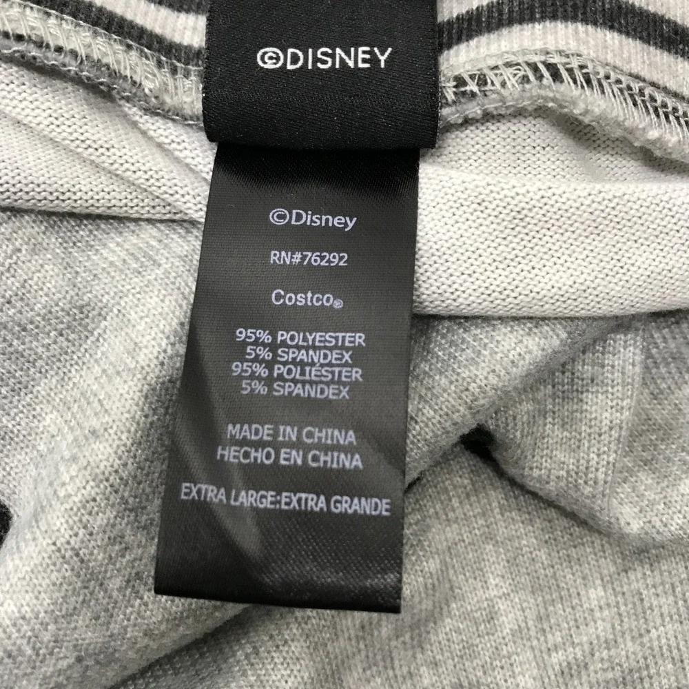 Disney Mickey Mouse Ears Pajama Shirt Pant 2pc Set Heather Gray Sz XL Loungewear - Picture 11 of 11